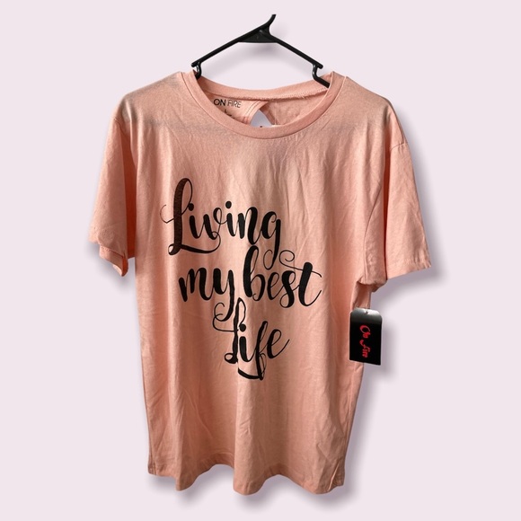 Summer “Living my best life” Short Sleeves Tshirt Large Brand New With Tag - Picture 3 of 6